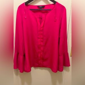 Isaac Mizrahi’s Women’s long sleeve pink blouse, size XL